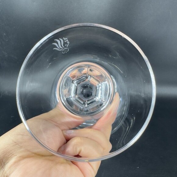 Royal Doulton PRECIOUS Pattern Clear Crystal Goblet Etched Glasses Cups Set2 VTG - Picture 10 of 16
